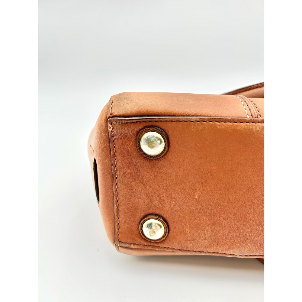 Vintage Coach Medium Hampton Leather Turnlock Carryall Satchel Acorn Brown 11047 - Picture 8 of 12